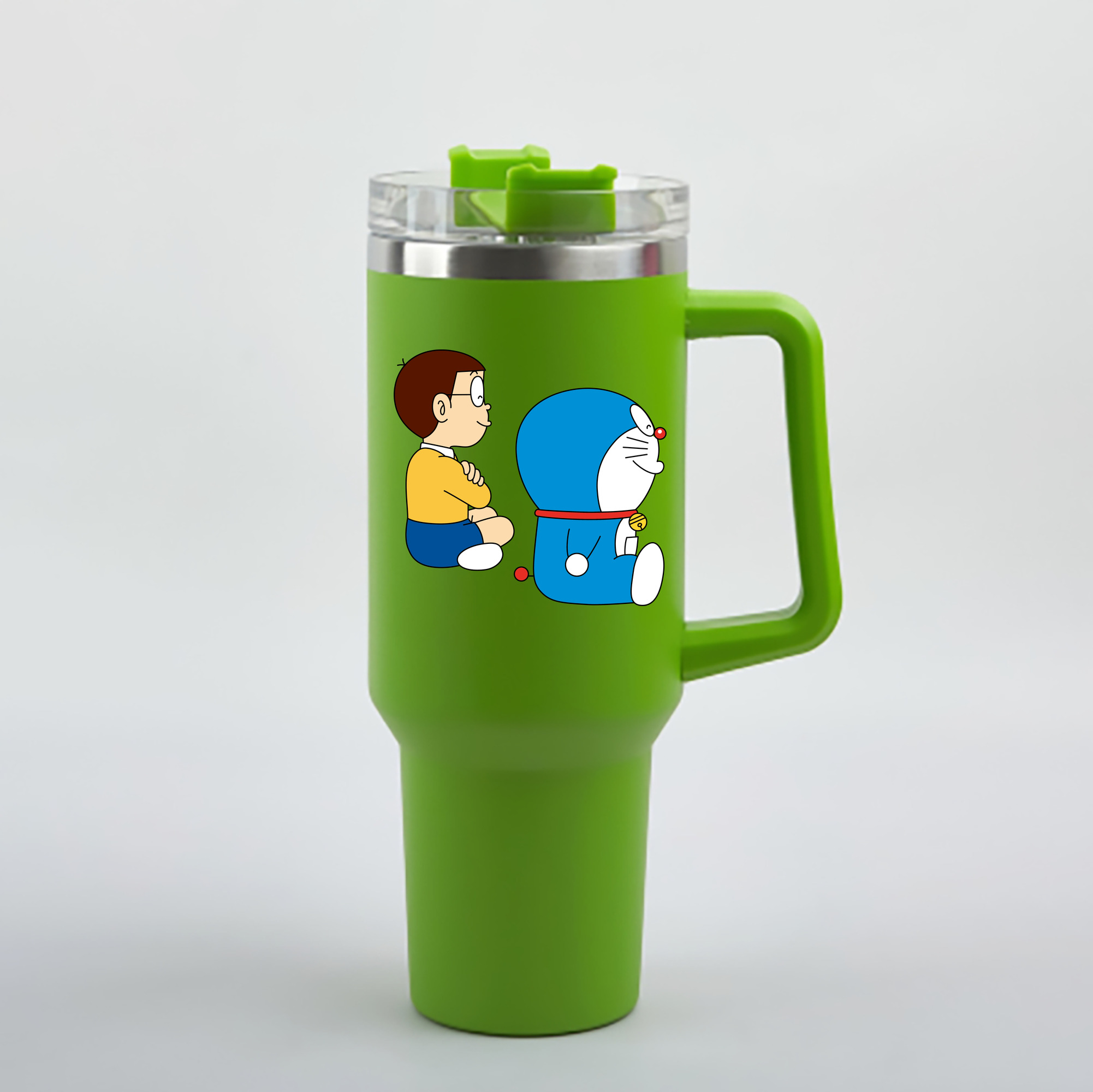 （画像用） ドラえもん 野比 のび太 Doraemon Nobita Nobi 1200mL車用タンブラー - クリスタルステッカー（プラスチックストロー付き）